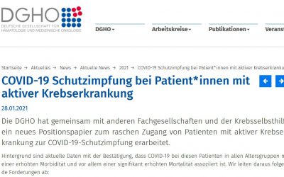 COVID-19-Schutzimpfung bei Patienten mit aktiver Krebserkrankung