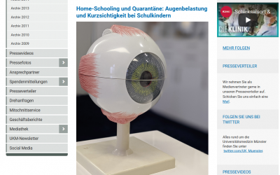 Augenbelastung bei Kindern durch Home-Schooling und Quarantäne