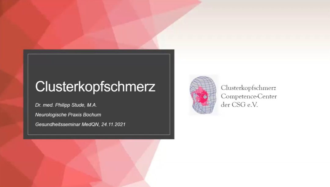 Video verfügbar: Online-Gesundheitsseminar „Clusterkopfschmerz“