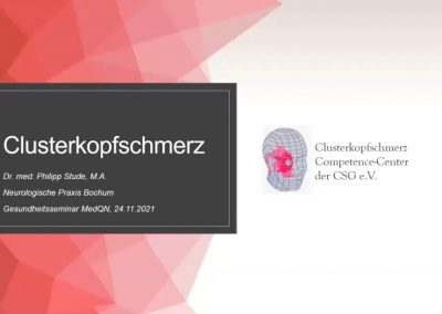 Online-Gesundheitsseminar: Clusterkopfschmerz – wenn der Kopf explodiert | 24.11.2021