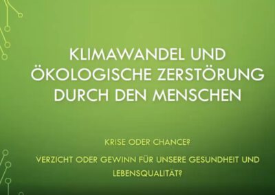 Online-Gesundheitseminar: Klimawandel und ökologische Zerstörung durch den Menschen | 16. März 2022