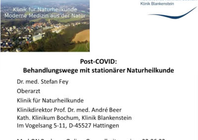 Online-Gesundheitsseminar: Post-COVID-Erkrankung – Behandlungswege mit stationärer Naturheilkunde | 22. Juni 2022