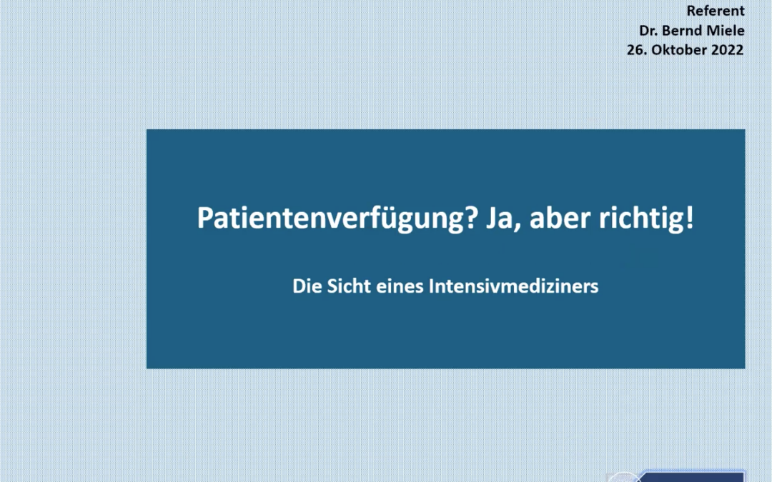 Online-Gesundheitsseminar: Die Patientenverfügung: Meine Selbstbestimmung in Gesundheitsfragen | 26. Oktober 2022