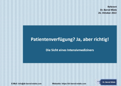 Online-Gesundheitsseminar: Die Patientenverfügung: Meine Selbstbestimmung in Gesundheitsfragen | 26. Oktober 2022