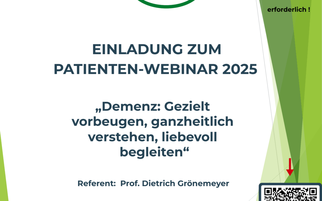 Patientenseminar „Demenz: Gezielt vorbeugen, ganzheitlich verstehen, liebevoll begleiten“